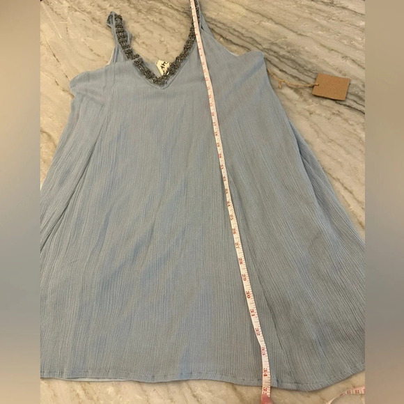 NWT PPLA Xia Light Blue Beaded Swing Dress Women’s size small - Picture 13 of 14